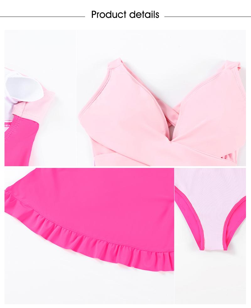 Aleumdr Women Retro Tankini Swimdress Bathing Suits Two Piece Tankini Tops with Bikini Bottoms Twist Swimwear Sport Swimming Clothing Beach Open Back Halter Tankiniswimwear Tankinisuit