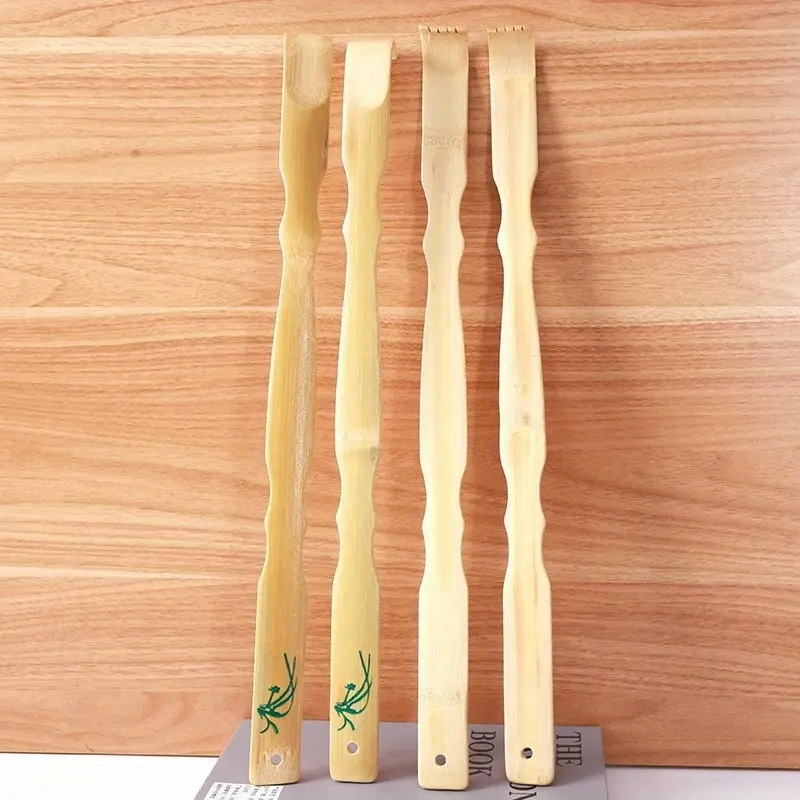 2pcs Back Scratcher, Scratcher for Men Women Gift, Curved Long Handle Bamboo Back Scratcher, Wooden Back Scratcher, Ideal Body Care Massage Gifts for Mom and Dad, Body Care Tool