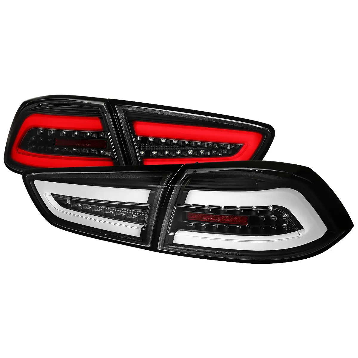 2008-2017 Lancer / 2008-2015 Lancer EVO X Sedan LED Tail Lights (Matte Black Housing/Clear Lens)