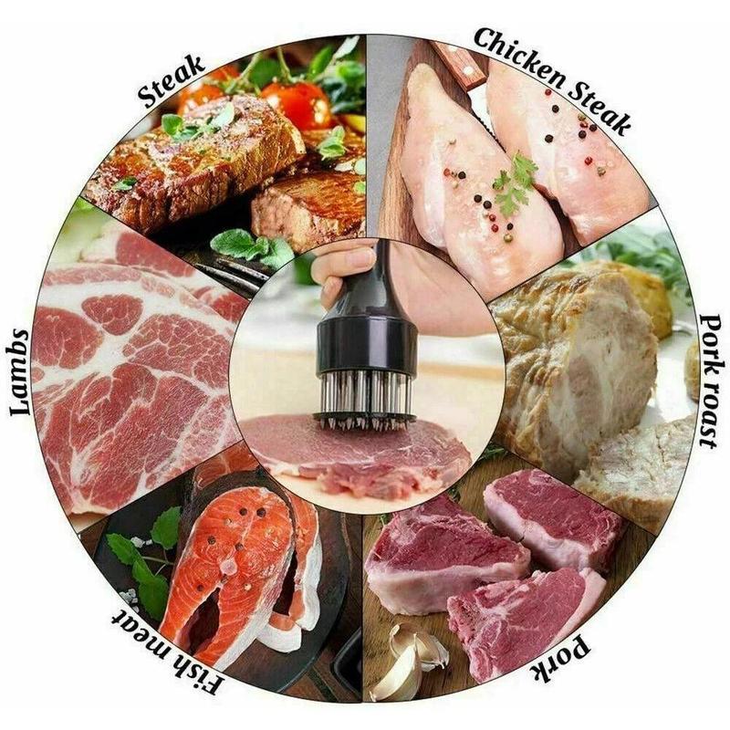 1PCS Meat tenderizer, manual steak tool with stainless steel needle for loose meat cooking, suitable for steak, chicken, pork, veal
