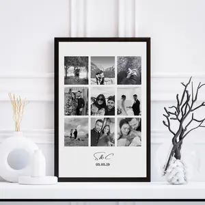 Personalized Photo Collage Print Custom Couple Photo Poster: Unique Romantic Wedding, Anniversary, Birthday Gift, Valentine's Day gift, gift for her, gift for him.