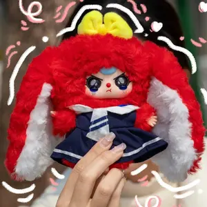 Baby Three Macaron Bunny Blind Box Series 2, Cute Macaron Colored Plush Keychain, Adorable Mix-and-Match Outfit Rabbit Collectible, Viral Kawaii Fluffy Bunny Charm Blind Box, Whimsical Baby Three Plush Toy for Teens & Collectors
