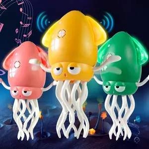 Dancing Squid Toy for Kids Colorful Lights Catchy Music Fun Wiggles Early Development Toys for Toddlers 0-12 Months Interactive Obstacle Avoidance Safe Durable Design