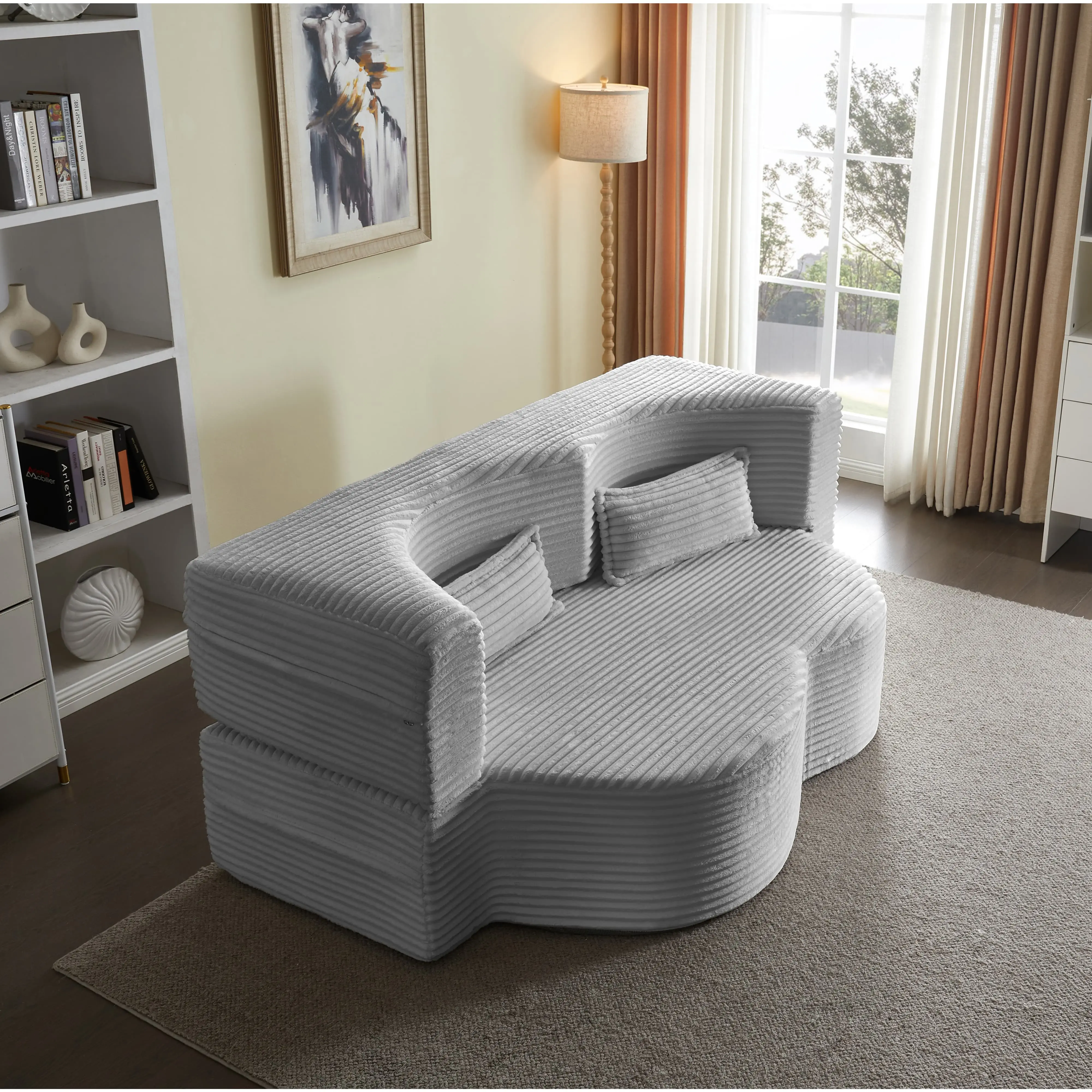B- Light Grey+Plush Corduroy (Full Size)
