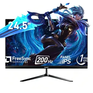 24.5 Inch IPS PC 200/300Hz Gaming Monitor, FHD 1080p Screen, 1ms Without Bezel, freesync, 99% sRGB, 178 ° Angle View, HDMI、DisplayPort, Compatible with Wall mounting 75 * 75MM - Black