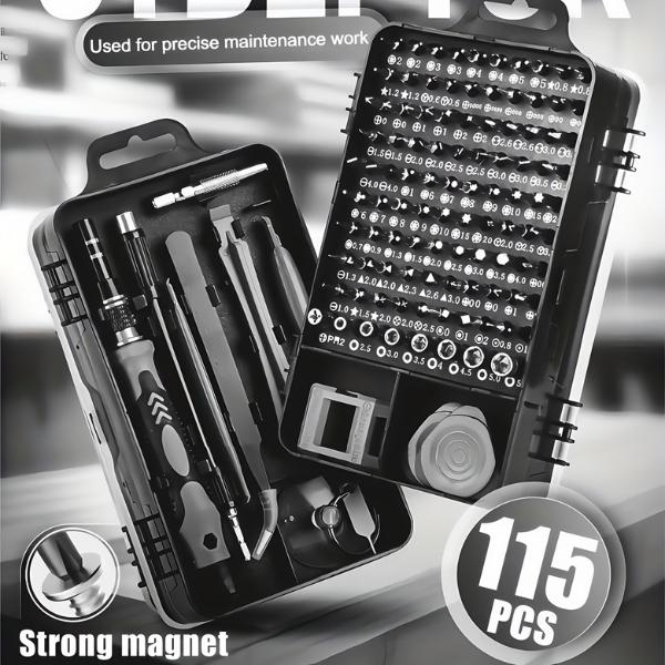 115 in 1 Precision Screwdriver Set Magnetic Repair Tool Kit with Multi Bits for Mobile Laptop Electronics