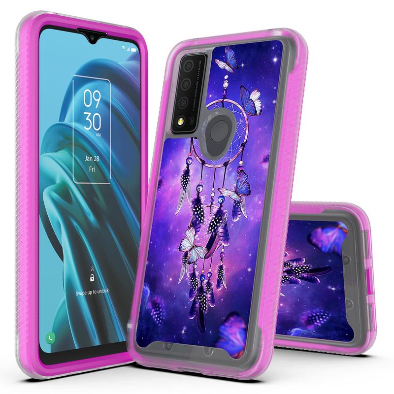 Luxury Graphics Design Hybrid Armor Cover With Frame Case Compatible With TCL 30 XE 5G - Durable Phone Accessories Protection Security Cellphone