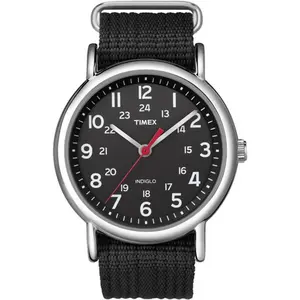 Timex Weekender 38mm Unisex Analog Watch | INDIGLO Backlight | Adjustable Durable Nylon Fabric Slip Through Strap | 24 Hour Time