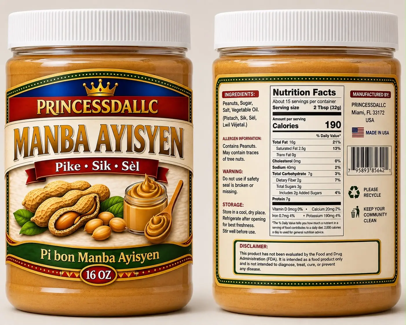 Princess LLC Hiaitian Peanut Butter-Spicy,Sweet &Sa