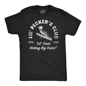 Mens Funny T Shirts Lil Peckers Club Sarcastic Bird Graphic Novelty Tee for Men Mens Funny T Shirts Cool Vintage Fashion T-Shirt Gift Classic Menswear Sarcastic Apparel for Men Funny Animal Short Sleeve Novelty Black -