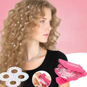 Glitter Drill Styling Tool, 1 Set Plastic Gem Decorator for Girls To Brighten Hair, Clothes, Accessories, Halloween Christmas Holiday Gift for girl