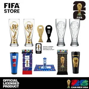 FIFA World Cup 2026 Official Fan Glass Cup | Soccer Party Beer Mugs | Insulated Drinking Glasses Gift Set | Includes Scarf & Whistle Cup | Home Kitchen Barware Drinkware Tumblers，summerwins