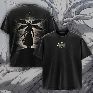 Retro Limited Jujutsu Kaisen Anime Graphic Wash Tee, Mahoraga Anime Vintage Wash Tee Oversized Dark Anime T-shirt, Gift For Jujutsu Kaisen Fans, Unisex Oversize Anime Manga Washed Heavyweight Cotton T-shirt, Gift For Anime Fan, Anime Lover.