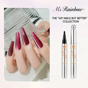 MS.Rainbow Summer New 3-in-1 Cat Eye Gel Nail Polish with Built-in Magnets. Quick and Easy To Use, Apply UV/LED Curing Nail Polish Pen,  Perfect for daily Commutes. Safe and Non-toxic,Delivering Long-lasting Glossy Finish.