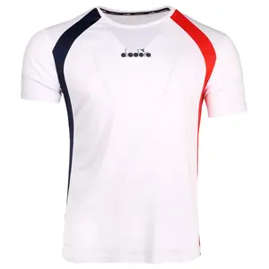 diadora Mens Crew Neck Short Sleeve Athletic Tennis Casual Tops Casual - White