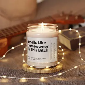Personalized Housewarming Gift Smells Like Homeowner In This Bitch Candle Gift For Homeowner House Closing Gift House Warming Home Homeowner