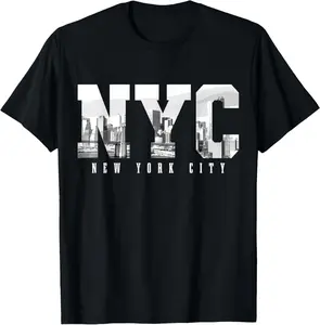 100% Cotton NYC New York City NY Skyline USA America Vintage Souvenir T-Shirt