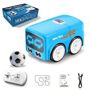 Magic Mini Remote Control Bus, 2026 Gesture-Controlled Mini Car, Smart Radio-Controlled Mini Car, Automatic Obstacle Avoidance and Line Following Desktop Car, with LED Expression Lights