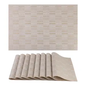 REGALWOVEN 8 Pack Placemats for Kitchen Dining Table Decor Heat Resistant Table Placemats Wipeable Table Mat 18*12in