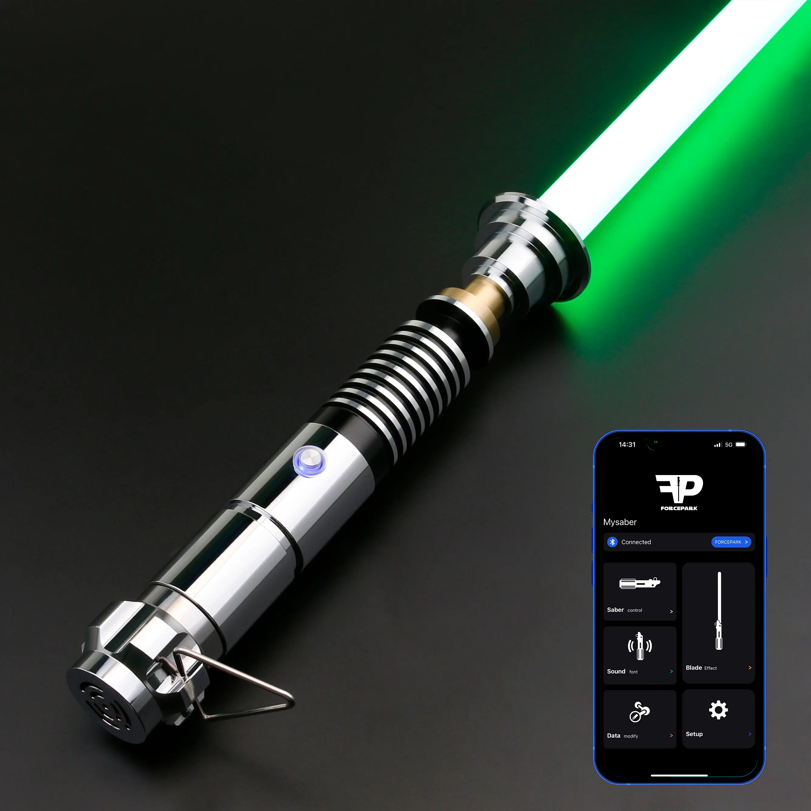 CXSABER LUKE-V1 SNV4 Pro Edition NeoPixel Lightsaber Smart App Control Smooth Swing 16 Movie Sound Fonts 12 Color Metal Hilt Heavy Dueling for Adults Ages 12+