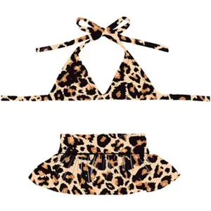Dog Bikini Swimsuit Summer Puppy Bathing Dress Beach Clothes Cat Costume for Puppy Dog Cat (S, Brown Leopard)
