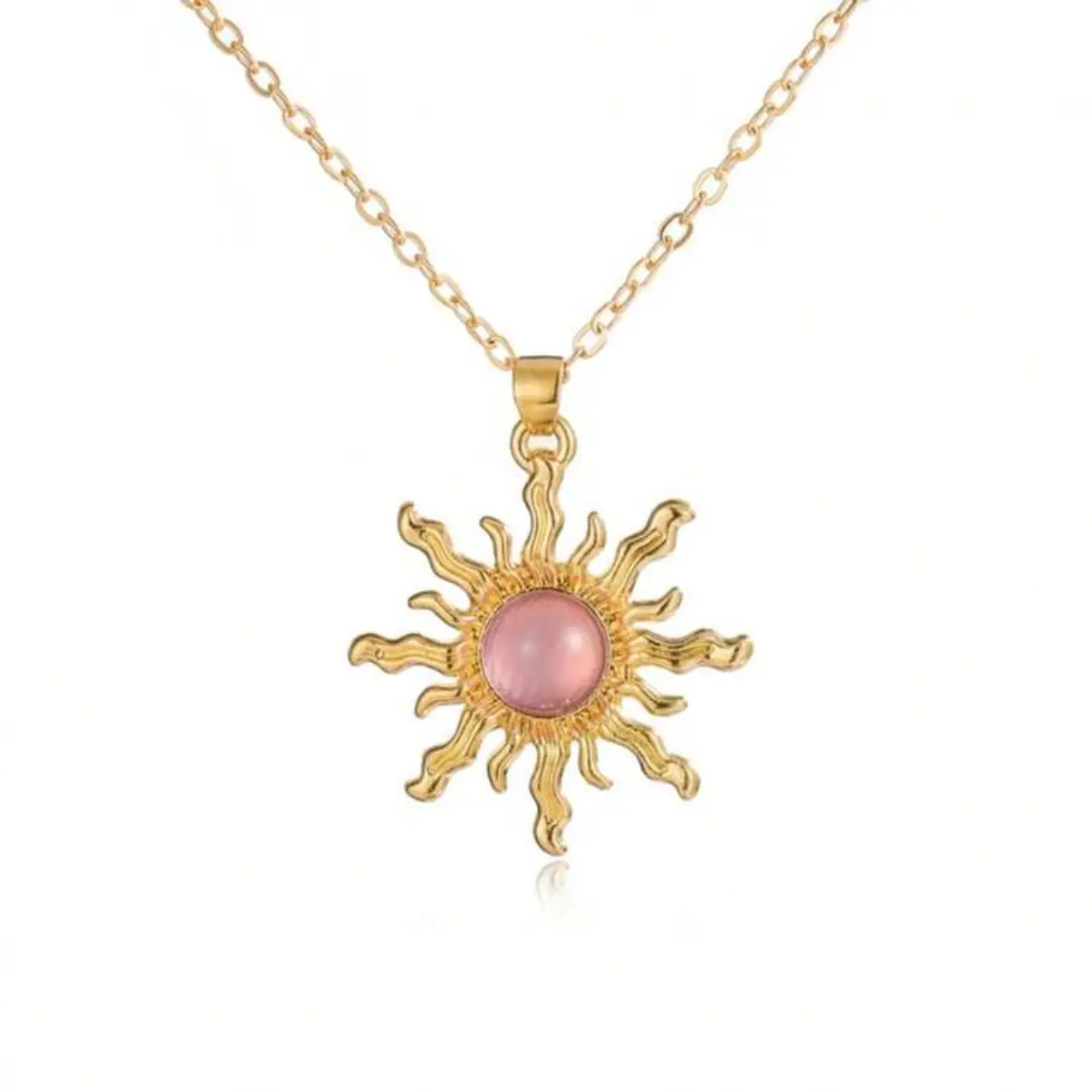 Celestial Sunstone Necklace Pink