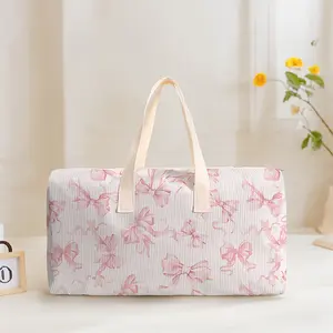 Large Capacity Travel Bag Luggage Backpack, Bow Print Design, Casual Yoga Fitness Handbag, Ideal for Short Trips, Weekend Getaways, Daily Commute