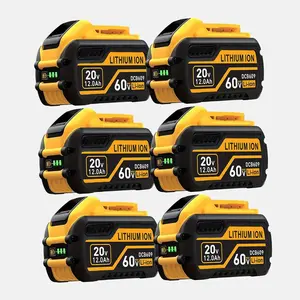 60V 12Ah Replacement Battery- High-Capacity Lithium-Ion for DCB612 DCB606 DCB609 Tools- Compatible with Dewalt 20V/60V Power Tools- Extended Runtime & Overload Protection 6Pack