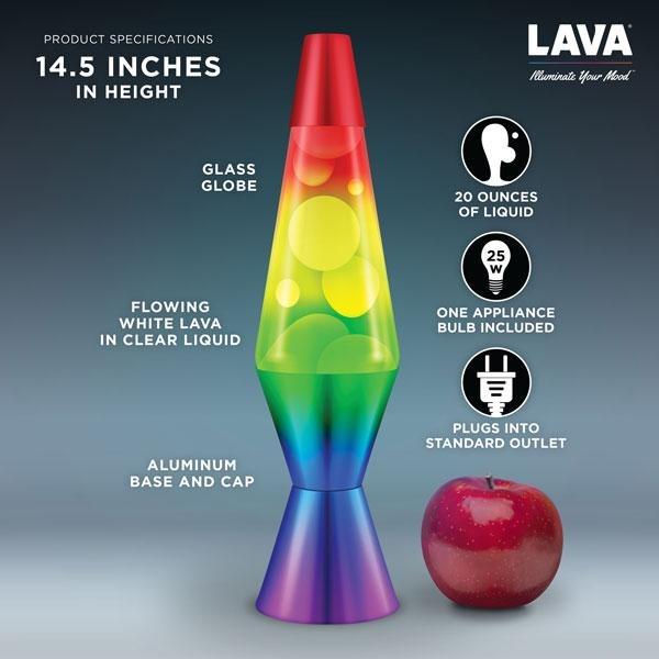 14.5" Lava Lamp - The Original Motion Lamp, Vintage Lamp with Multiple Colors, Great for Retro and Ambiance - Filled Space