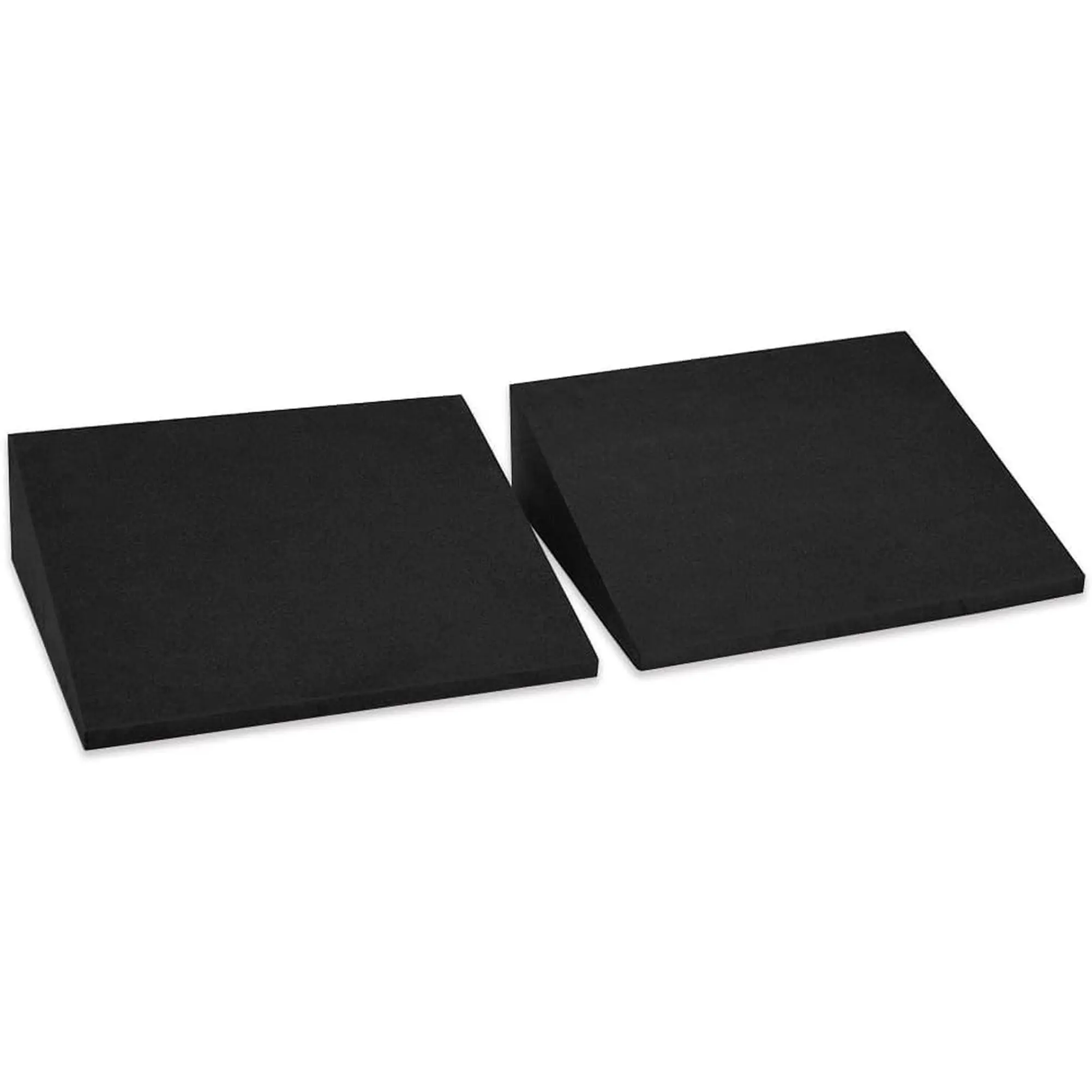 XL Foam Yoga Wedge Blocks, Black, Set of 2, 16.5° Incline, 13" × 12.75" × 3.75", for Yoga, Stretching, Squats & Physical Therapy