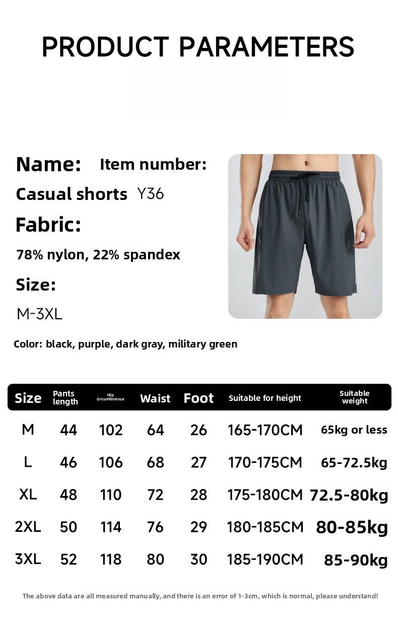 2026 New Men's Breathable Casual Shorts, Ice Silk Thin Quick-Dry Sports Fitness Shorts for Outdoor Running
