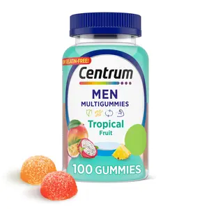Centrum MultiGummies Men’s Multivitamin – Tropical Fruit, 100 Gummies – Supports Energy, Immune, & Muscle Health