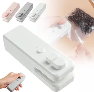 2 in 1 Bag Cutter and Sealer, 2024 Upgrade Bag Sealer Heat Seal, Portable Vacuum Food Sealer Bag Sealing Machine for Plastic Bags Snack Bags(White)