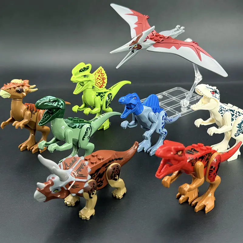 Dinosaur World Building Blocks Set, Tyrannosaurus Rex, Velociraptor, Carnotaur, Pterosaur, Jurassic Kingdom, Abs Material, DIY Kit, Gift Ideas