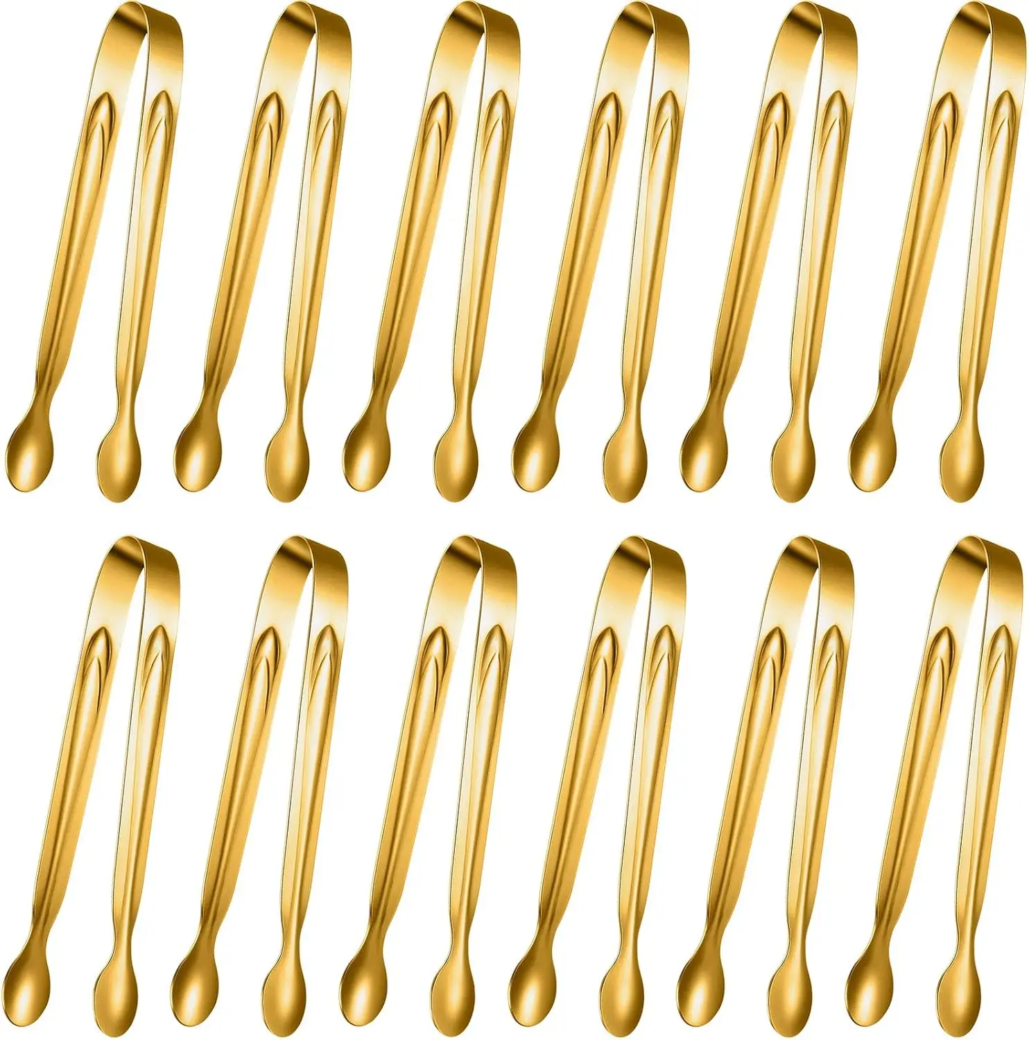 12Pcs/Set 6 Inch Mini Tongs,Stainless Steel Small Sugar Serving Tongs for Charcuterie Board Appetizers Dessert Serving Food Tiny Party Danish Candy,New Year Gifts,Hand Tools Kits