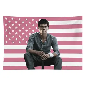 Dylan O'Brien Pink Patriotic Flag (3x5ft) - Durable Fabric American-Style Tapestry, Light Non-Electric Room Decor, Bedroom Wall Art Banner, Colorful Statement Tapestry Decor Accessory, Decorating My Room Gift