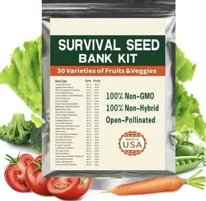 Emergency Vegetable Seed Kit – Over 15,000 Non-GMO, Heirloom Seeds, 30 Varieties for Survival Gardens & Preparedness