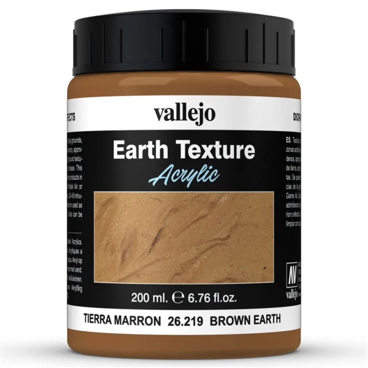 212 MAIN 200ml Acrylic Paint - Acrylicos Vallejo Diorama Effects Brown Earth Paint with Earth Texture, Terrain Effect for Office, School Educational Supplies