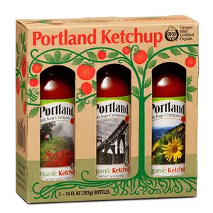 Organic Ketchup Gift Box by Portlandia Foods (14 fl oz 3) Naturally Glutenfree, Vegan, nonGMO, USDA Organic Certified, Made in Oregon