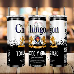 Modelo Inspired “Chingon” 20oz & 40oz Skinny Tumbler – Toxico Y Guapo Beer Can Style Stainless Steel Travel Mug, Funny Mexican Party Drinkware Gift