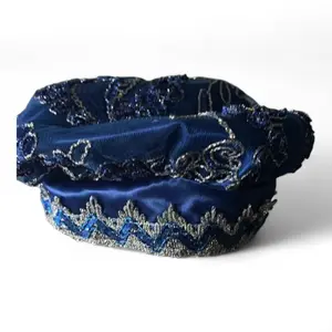 Gorro de Yemaya Azul / Yemaya Orisha Santeria Hat – Handmade Lace Beaded Crown for Ifá Osha Yoruba Rituals & Spiritual Celebrations