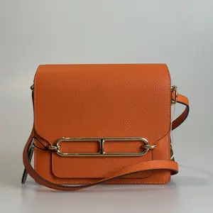 Pre-owned HERMÈS Evercolor Shoulder Bag Hermes Roulis 18 Almondine with Gold tone Clasp 39357742
