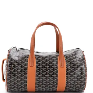 Pre-owned Goyard Canvas Coated Travel Bags Barrel Sport Duffle Bag Coated Canvas 40 by Rebag