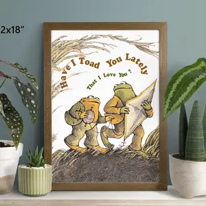 Vintage-Inspired Frog And Toad Valentine Day Satin Posters, Friends Gift, Frog Wall Decor, Frog Art, Light Academia Décor