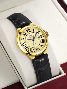 Men's Luxury Business Casual Elegant Quartz Watch, Alloy Case, Round Analog Dial, Quartz Movement, Buckle Closure, Perfect Gift for Him