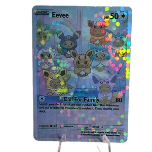 Cozy Eevee Poncho Party Custom Card - Bubble Holo Edition - Full Squad Art