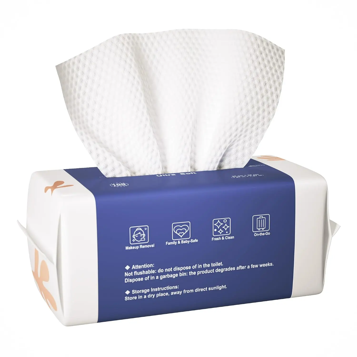 Disposable Face Towels for All Skin, 100 Count - Ultra Value | Clinically Tested, Reduce Redness, Skin Soothing, Sensitive Skin friendly, Biodegradable, Skincare, Women Cleansing,Absorbent