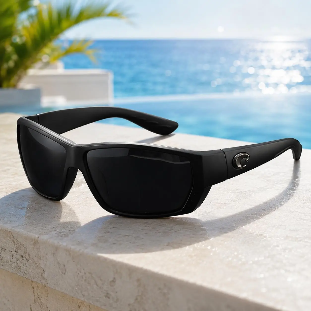 Costaego Costa Del Mar Tuna Alley Matte Black Frame/Grey Polarized Lenses 580P, Fashion Cycling Running Sun Glasses Unisex Outdoor Sport Goggles