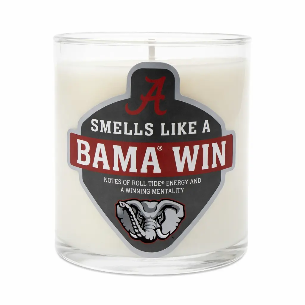 Officially Licensed University of Alabama Soy Wax Candle - Smells Like a Bama Win Scent - Home Fragrance - Alabama Fans Gift - Roll Tide Decoration - Game Day Watch Party Supply