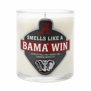 Officially Licensed University of Alabama Smells Like a Bama Win Soy Wax Candle - Home Fragrance Aroma - Alabama Fans Alumni Gift - Roll Tide Home Decor - Watch Party Game Day Supply